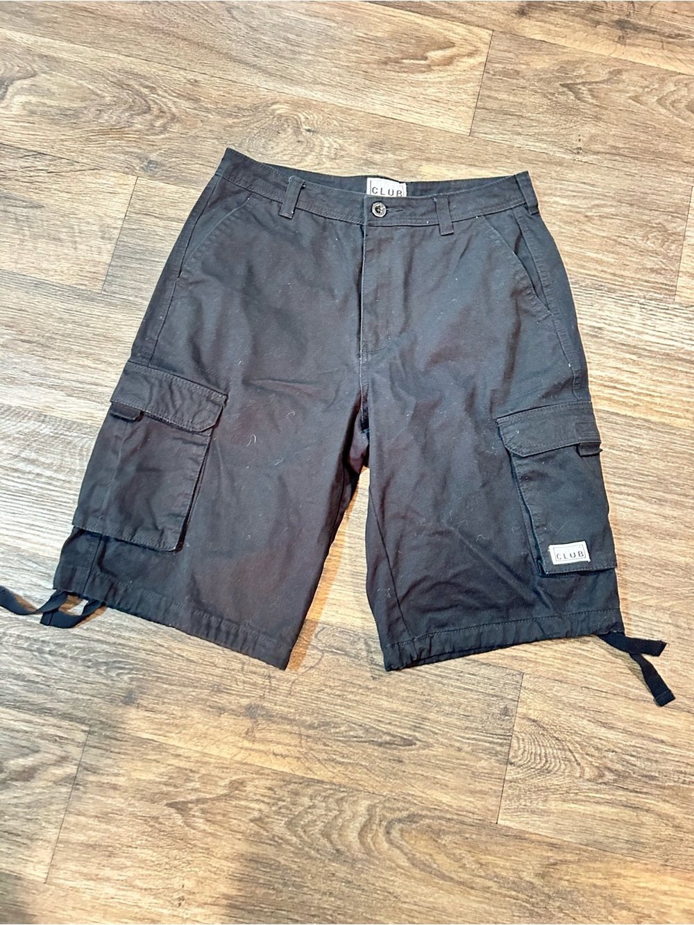 PRO CLUB Black Men's Cargo Shorts with Utility Pockets